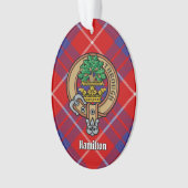 Clan Hamilton Crest over Red Tartan Ornament (voorkant)