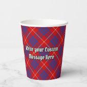 Clan Hamilton Crest over Red Tartan Paper Cups Papieren Bekers (Achterkant)