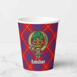 Clan Hamilton Crest over Red Tartan Paper Cups Papieren Bekers