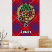 Clan Hamilton Crest over Red Tartan Poster (Keuken)
