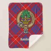 Clan Hamilton Crest over Red Tartan Sherpa Deken (Voorkant)