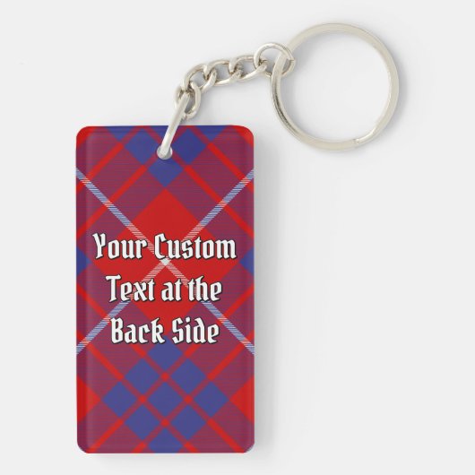 Clan Hamilton Crest over Red Tartan Sleutelhanger (achterkant)