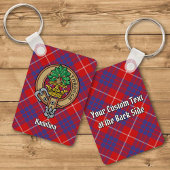 Clan Hamilton Crest over Red Tartan Sleutelhanger