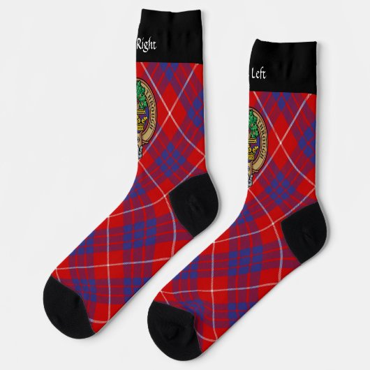 Clan Hamilton Crest over Red Tartan Socks Sokken (Links)