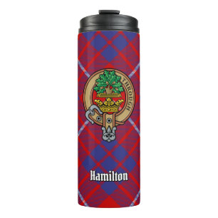 Clan Hamilton Crest over Red Tartan Thermosbeker