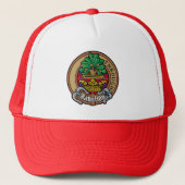 Clan Hamilton Crest over Red Tartan Trucker Hat Trucker Pet (Voorkant)