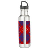 Clan Hamilton Crest over Red Tartan Waterfles (Achterkant)