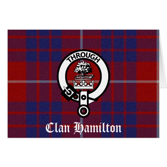 Clan Hamilton Crest & Tartan (Voorkant Horizontaal)