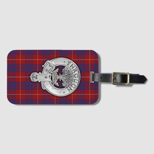Clan Hamilton Crest & Tartan Bagagelabel (Voorkant (horizontaal))