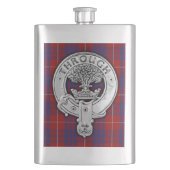 Clan Hamilton Crest & Tartan Flacon (Voorkant)