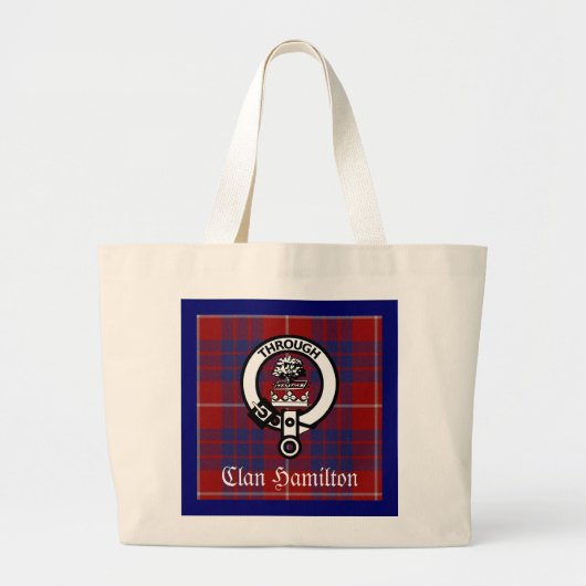 Clan Hamilton Crest & Tartan Grote Tote Bag (Voorkant)