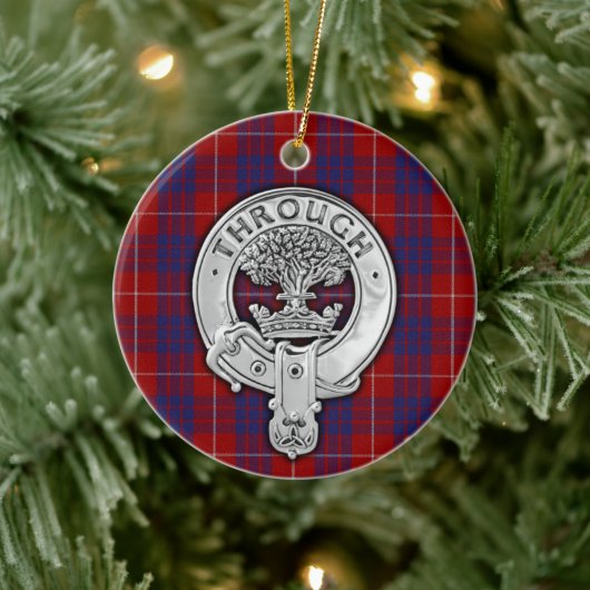 Clan Hamilton Crest & Tartan Keramisch Ornament (Boom)