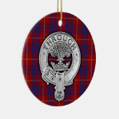 Clan Hamilton Crest & Tartan Keramisch Ornament (Rechts)