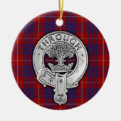 Clan Hamilton Crest & Tartan Keramisch Ornament (Voorkant)
