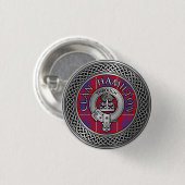 Clan Hamilton Crest & Tartan Knot Button (Voorkant /achterkant)