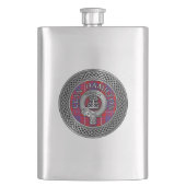 Clan Hamilton Crest & Tartan Knot Flask Flacon (Voorkant)