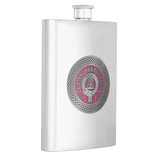 Clan Hamilton Crest & Tartan Knot Flask Flacon (Rechts)