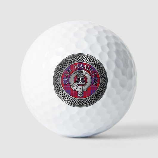 Clan Hamilton Crest & Tartan Knot Golf Balls Golfballen (Voorkant)