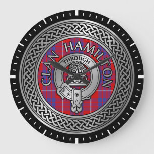 Clan Hamilton Crest & Tartan Knot Large Clock Grote Klok