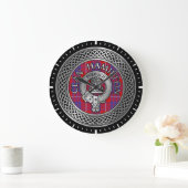 Clan Hamilton Crest & Tartan Knot Large Clock Grote Klok (Huis)