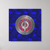 Clan Hamilton Crest & Tartan Knot op Thistle Canvas Afdruk (Voorkant)
