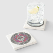 Clan Hamilton Crest & Tartan Knot Stone Onderzette Stenen Onderzetter (Zijkant)
