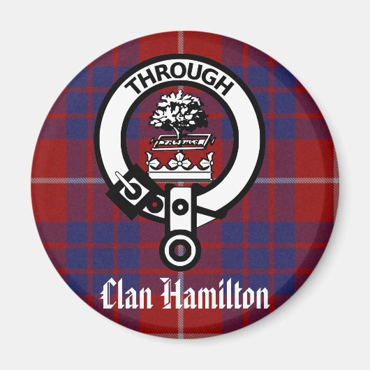 Clan Hamilton Crest & Tartan Magneet (Voorkant)