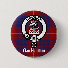 Clan Hamilton Crest & Tartan Ronde Button 5,7 Cm