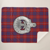 Clan Hamilton Crest & Tartan Sherpa Deken (Voorkant (horizontaal))