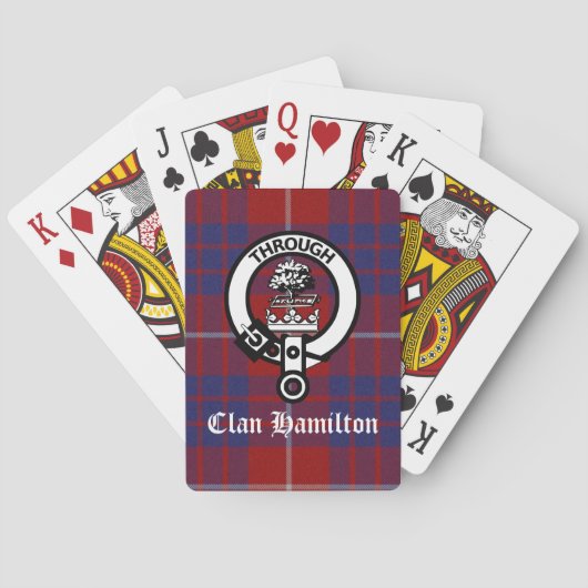 Clan Hamilton Crest & Tartan Speelkaarten (Achterkant)