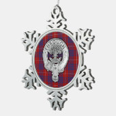 Clan Hamilton Crest & Tartan Tin Sneeuwvlok Ornament (Rechts)