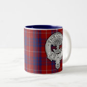 Clan Hamilton Crest & Tartan Tweekleurige Koffiemok (Voorkant rechts)
