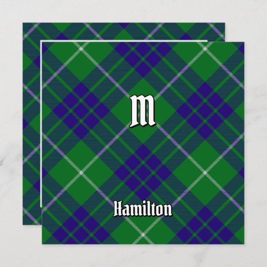 Clan Hamilton Hunting Tartan Kaart (Voorkant / Achterkant)