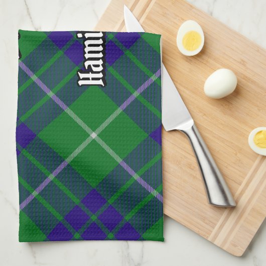 Clan Hamilton Hunting Tartan Kitchen Towel Theedoek (Quarter Fold)