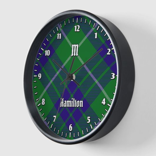 Clan Hamilton Hunting Tartan Large Clock (Hoek)