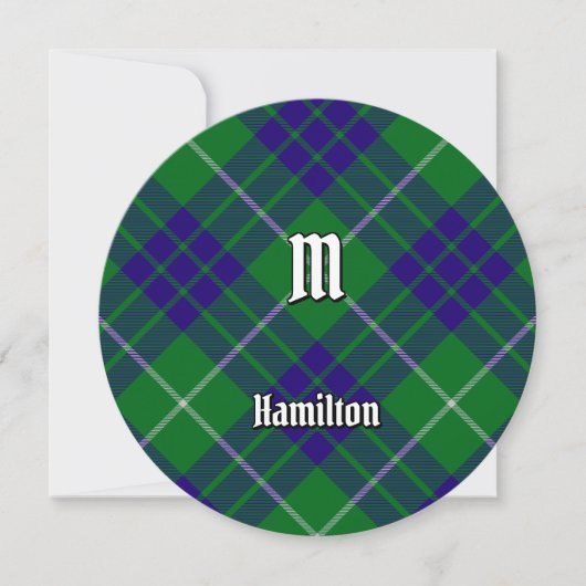 Clan Hamilton Hunting Tartan Uitnodiging (Voorkant)