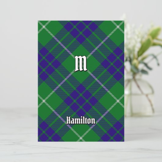 Clan Hamilton Hunting Tartan Uitnodiging (Staand voorkant)