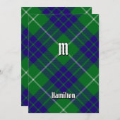 Clan Hamilton Hunting Tartan Uitnodiging (Voorkant / Achterkant)