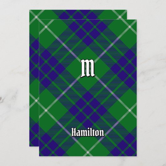 Clan Hamilton Hunting Tartan Uitnodiging (Voorkant / Achterkant)