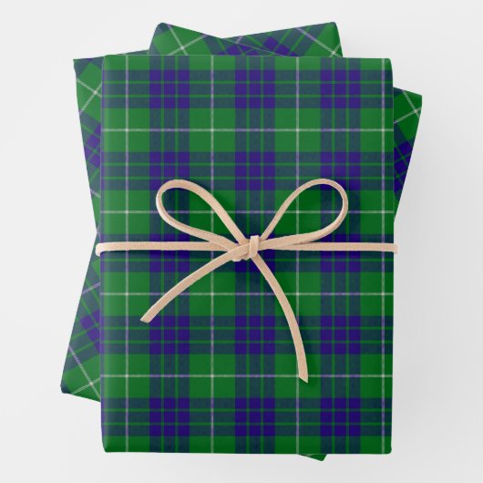 Clan Hamilton Hunting Tartan Wrapping Paper Sheets (In situ)