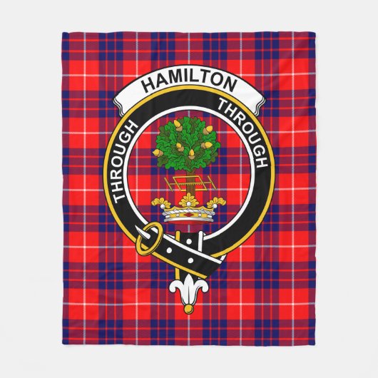 Clan Hamilton Modern Tartan Pset Fleece Deken (Voorkant)