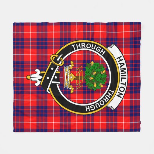Clan Hamilton Modern Tartan Pset Fleece Deken (Voorkant (Horizontaal))