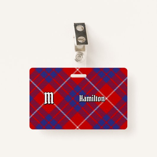 Clan Hamilton Red Tartan Badge (Voorkant met clip)