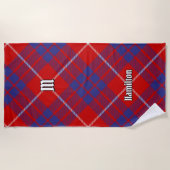 Clan Hamilton Red Tartan Beach Towel Strandlaken (Voorkant)