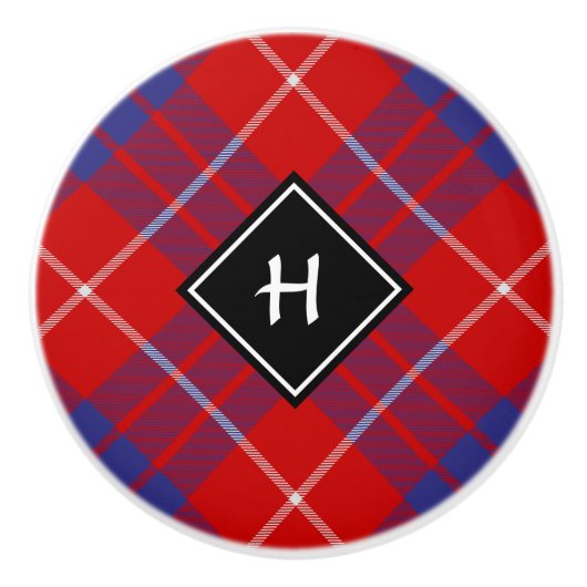 Clan Hamilton Red Tartan Ceramic Knob Keramische Knop (Voorkant)