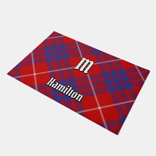 Clan Hamilton Red Tartan Doormat Deurmat (Schuin)
