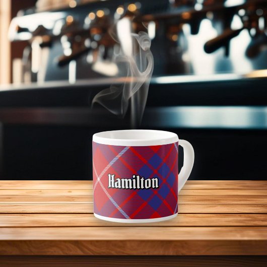 Clan Hamilton Red Tartan Espresso Cup Kop