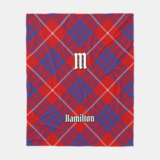 Clan Hamilton Red Tartan Fleece Blanket (Voorkant)