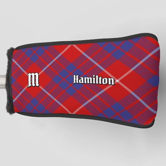 Clan Hamilton Red Tartan Golf Head Hoesje Golfheadcover (Voorkant)