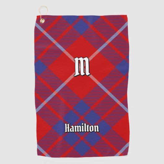 Clan Hamilton Red Tartan Golf Towel Golfhanddoek (Voorkant)